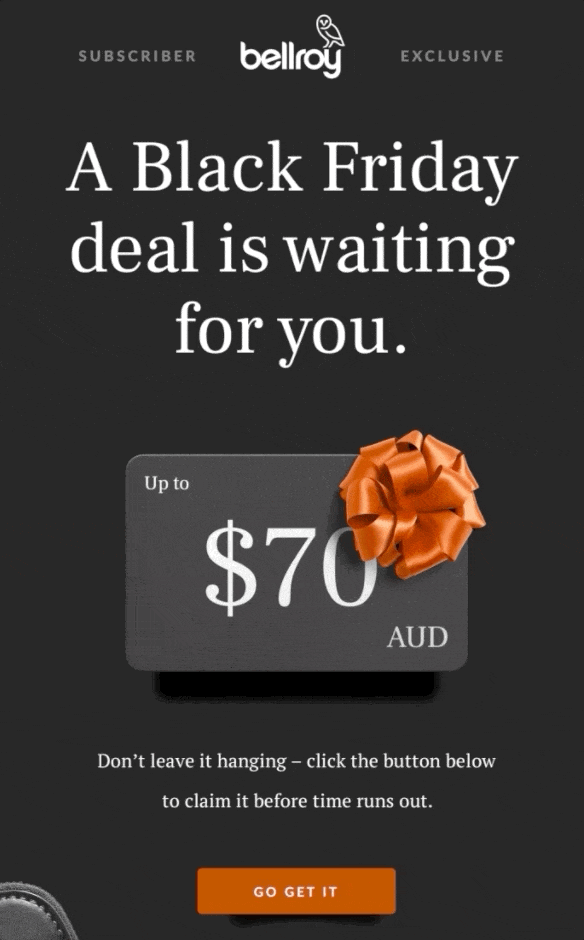 Bellroy Email Subject Line