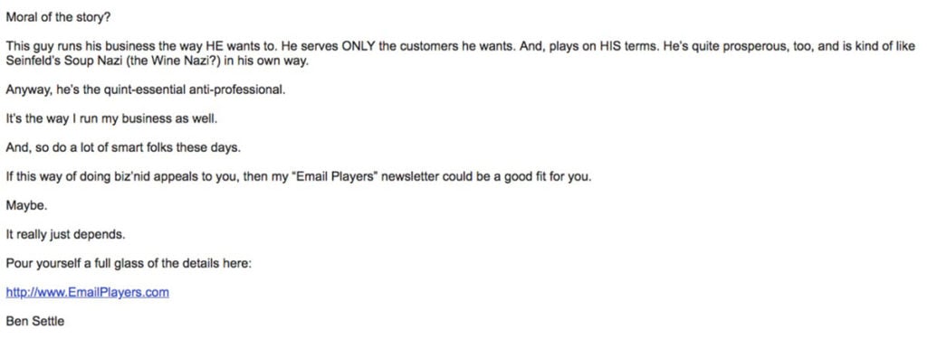 Ben Settle Email