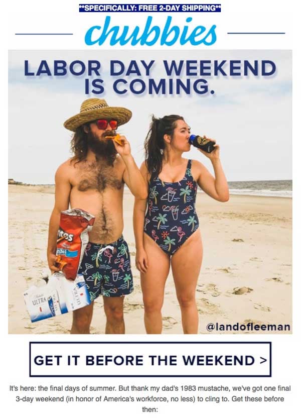 Chubbies Email CTA