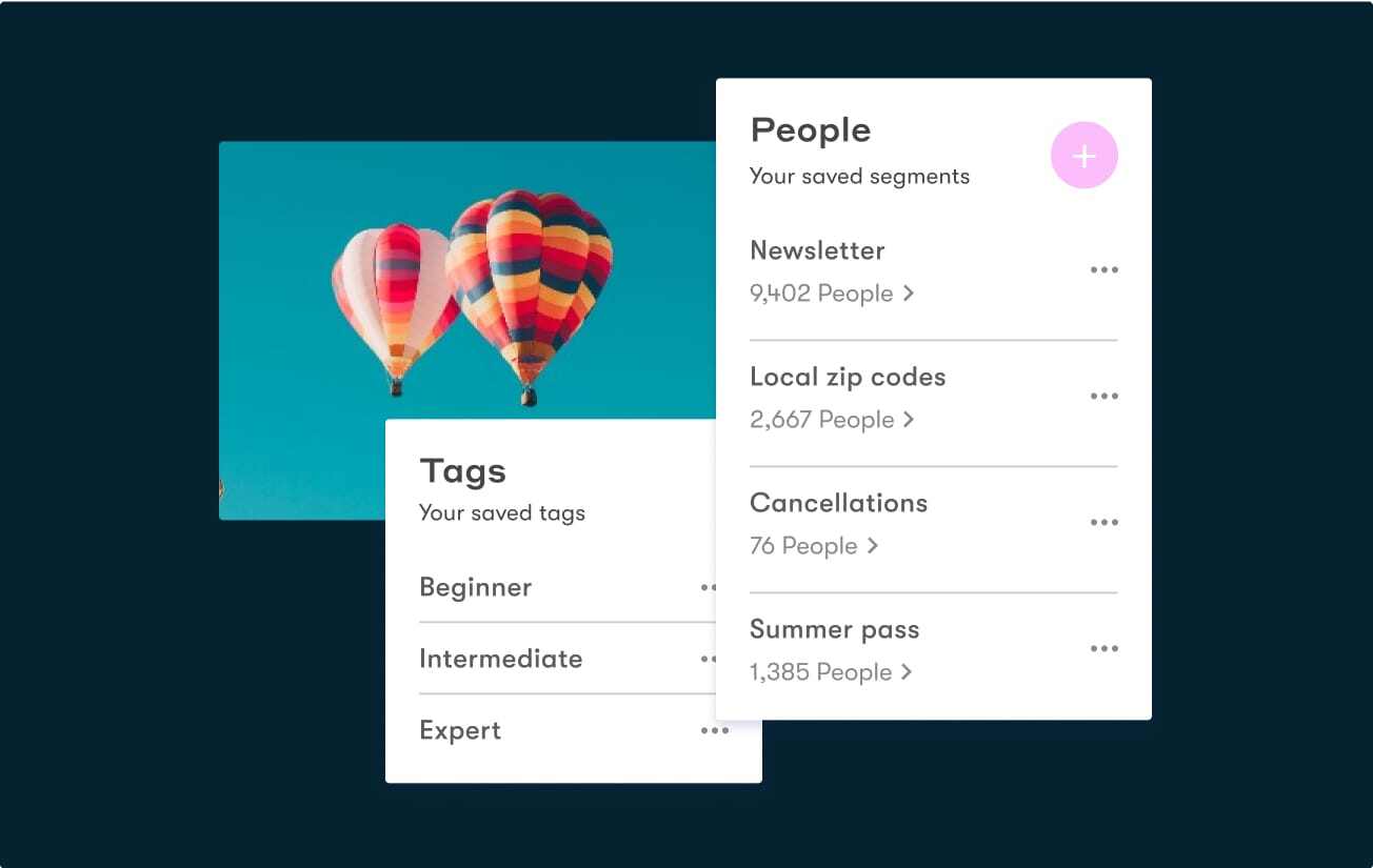 An illustration showing relevant audience segments and tags. An illustration showing relevant audience segments and tags.