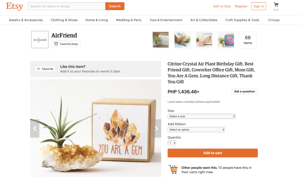 Etsy Product Page