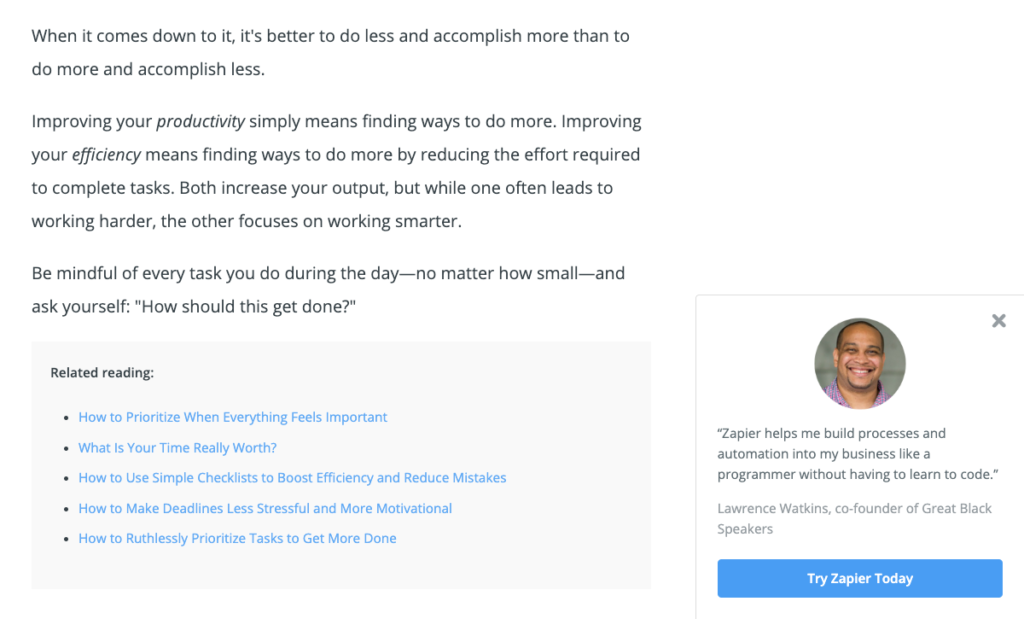 Zapier Testimonial